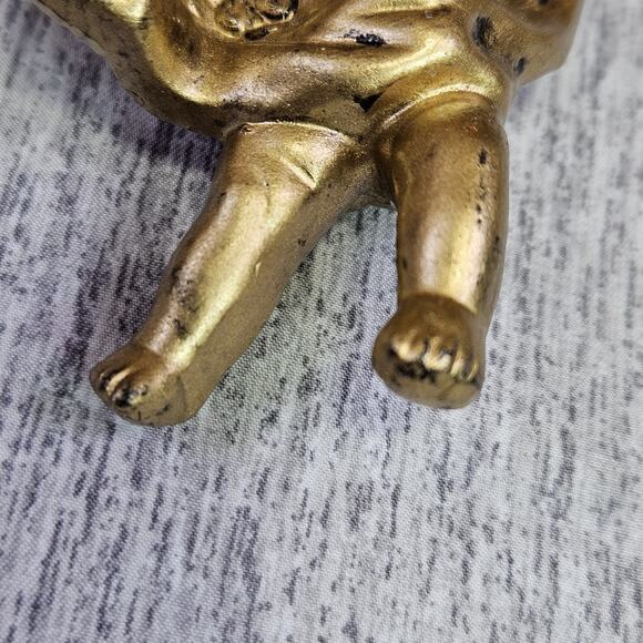 Vintage Christmas Ornament Angel Cherub Gold Finish Victorian Holiday Decoration - Picture 7 of 14